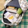Three-Piece Backpack Set Large Capacity Student Schoolbag Junior High School Student Checkerboard Backpack with Lunch Bag Pen Bag