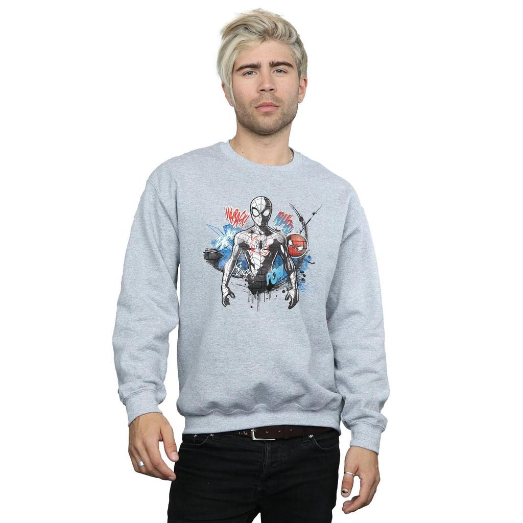 Marvel Mens Spider-Man Graffiti Pose Sweatshirt