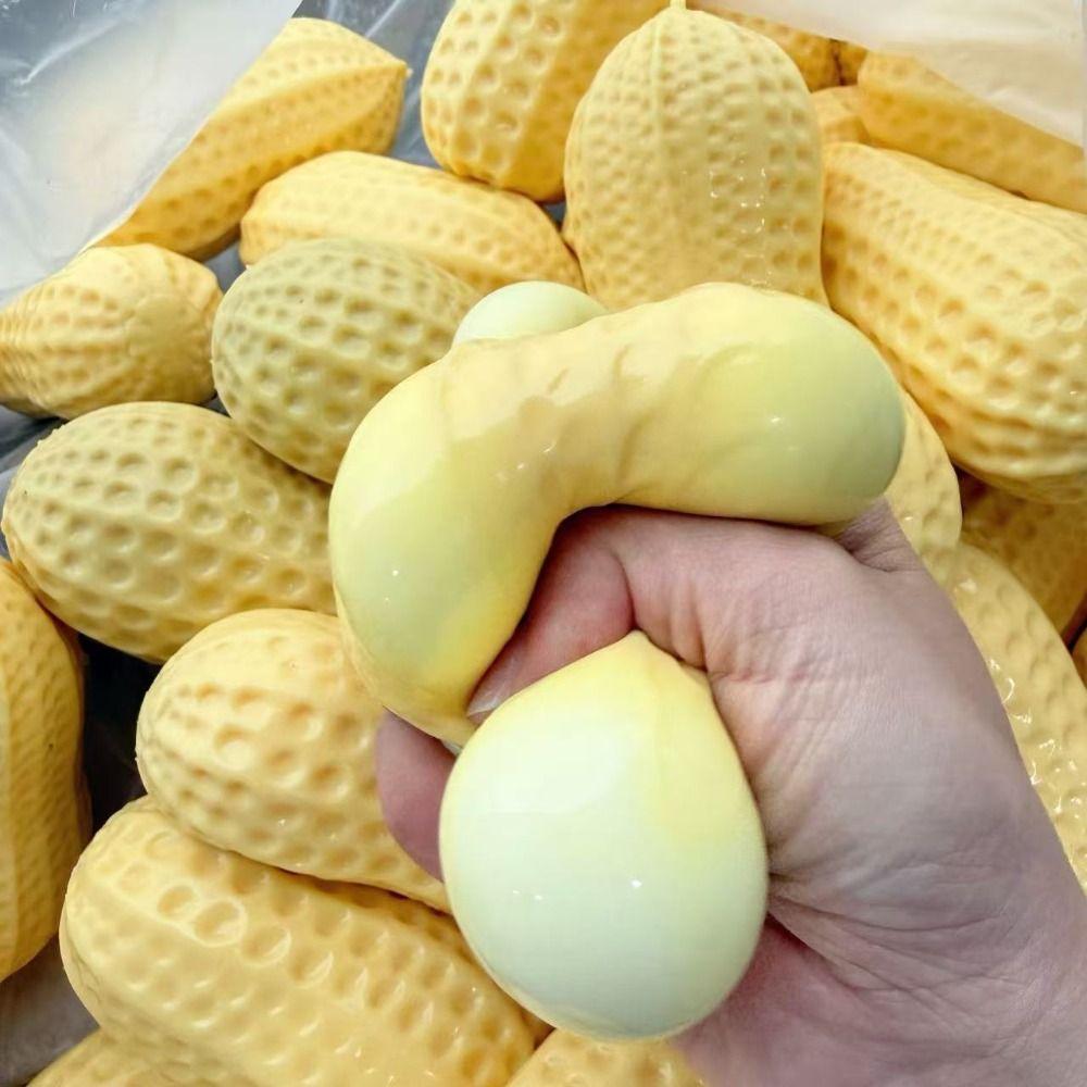 Anxiety Relief Peanut Stress Ball Realistic Non Rebound Fidget Toy  Home Decoration