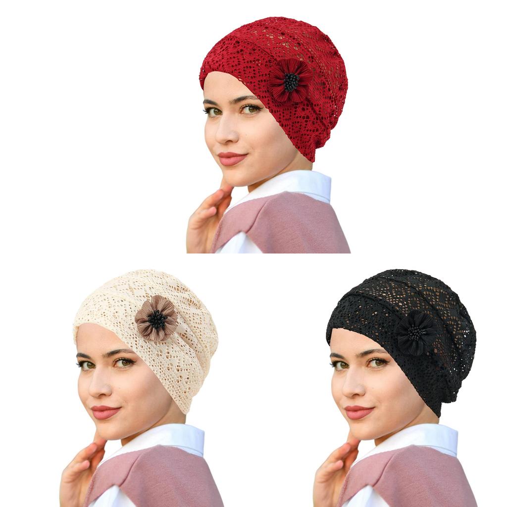 Elegant Lace Hollow Out Womens Floppy Hat With Flower Decor For Summer Fashion
