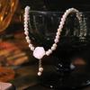 Natural Freshwater Pearl Flower Shell Zircon Necklace Creative Design High Quality Lucky Necklace Women's Jewelry GN0812