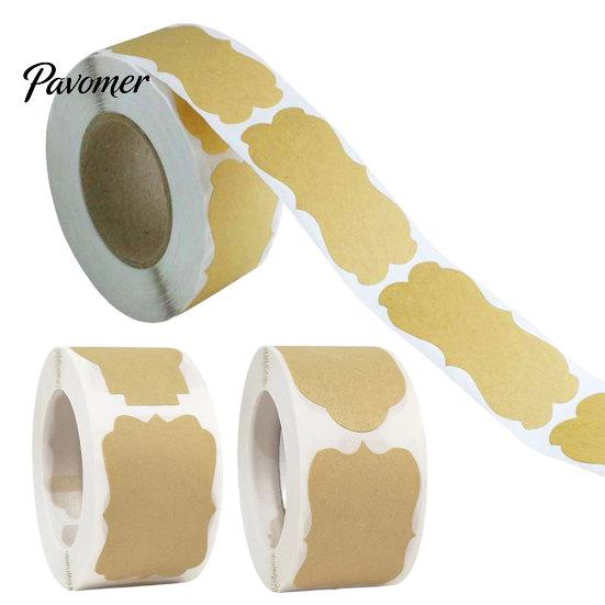 Blank Gift Tags for Packaging Label Stickers, Self‑Adhesive Tag Stickers 250 Labels Per Roll, Assorted Mailing Small Business Shapes Jars, Bottles,