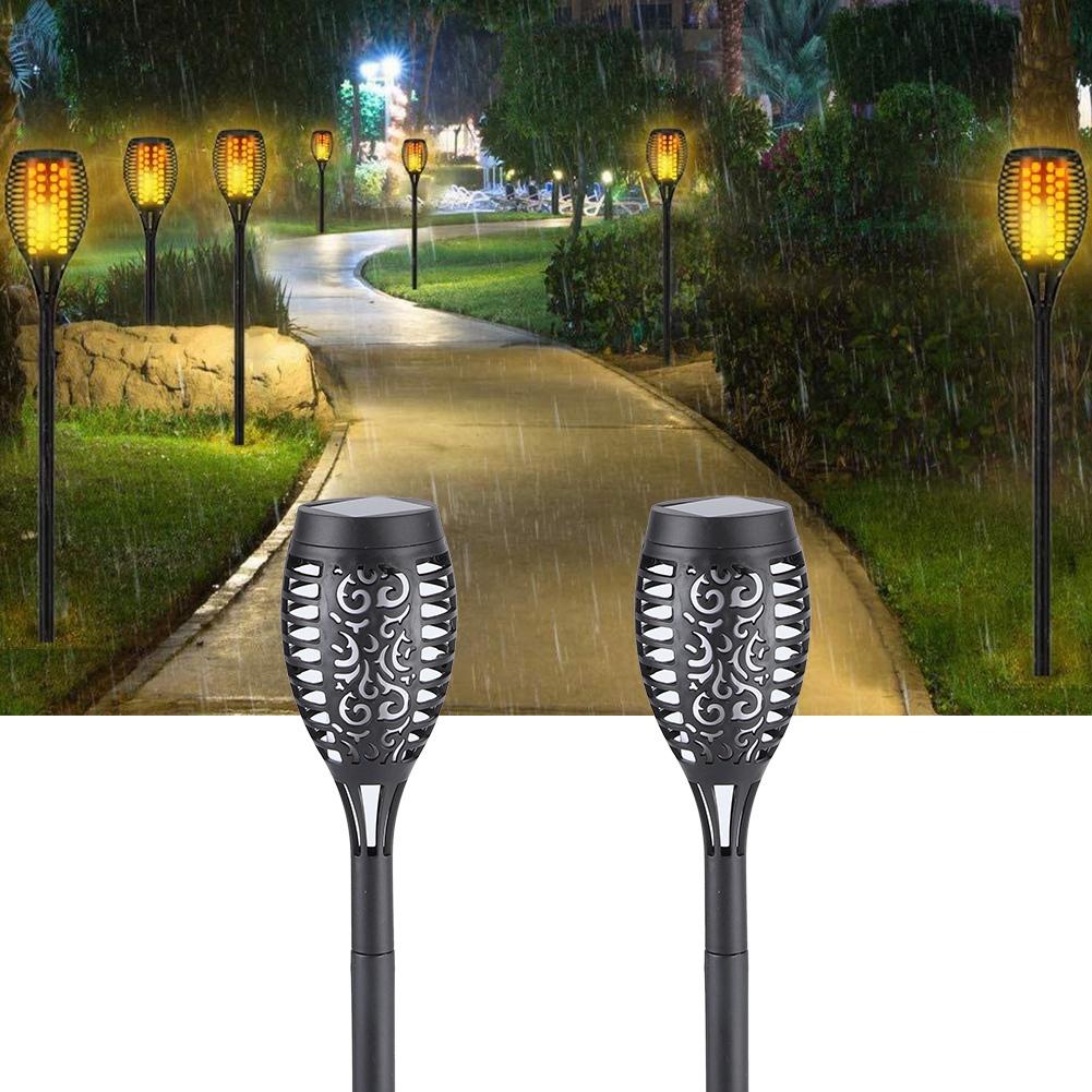 Outdoor LED Solar Flame Lamp Waterproof Torch Light for Garden Yard Lawn Landscape Decoration
