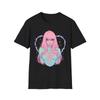Pink Anime Girl Heart T-Shirt | Pastel Cyberpunk Aesthetic, Unisex Tee
