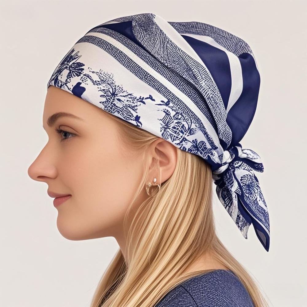 68Cm Plant Printed Scarf For Women'S Autumn Winter Polyester Fiber Square Scarf For Fashionable Warm Headscarf Neck Shawl Scarfs