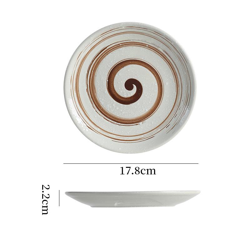 Japanese Retro Shallow Plate, Japanese Ceramic Tableware, Breakfast Plate, Bone Plate, Vegetable Plate, Creative Steak Plate, Restaurant Plate