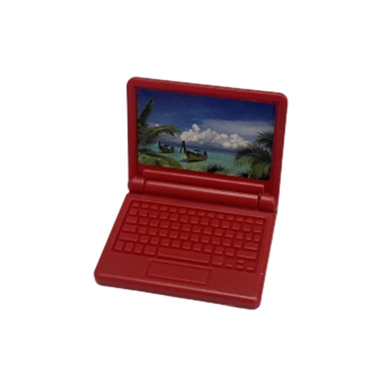 Mini Cartoon Laptop Model for Kids' Dollhouse Decor