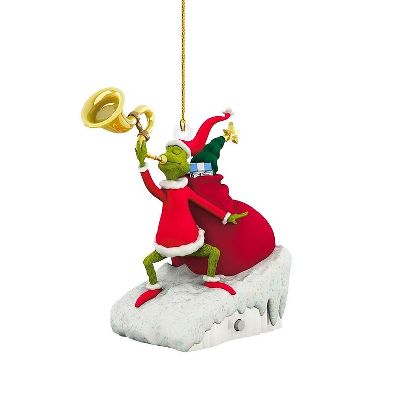 18X Merry Christmas Grinch Ornament Xmas Tree Hanging Figure Decoration Pendants