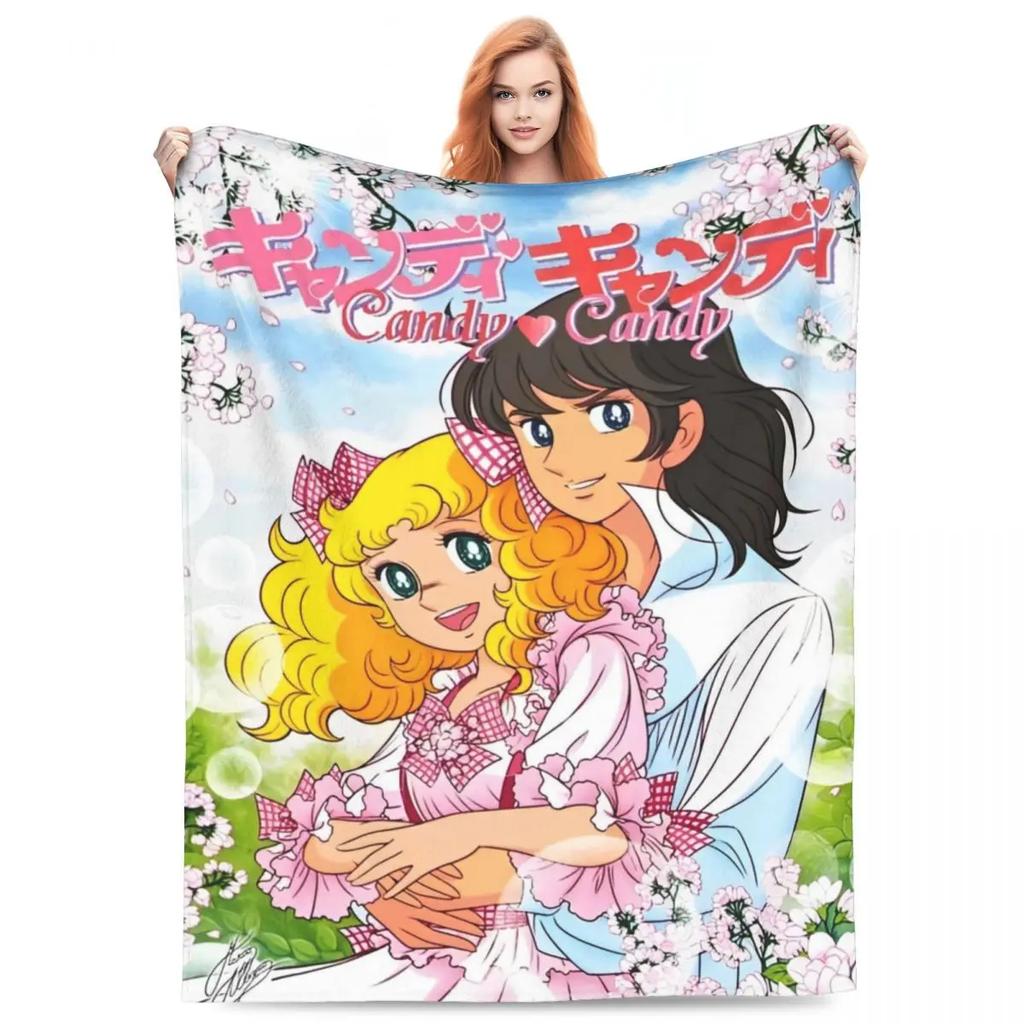 Candy Candy Manga Fleece Blankets Drama Adventure Custom Throw Blankets for Sofa Bedding Lounge