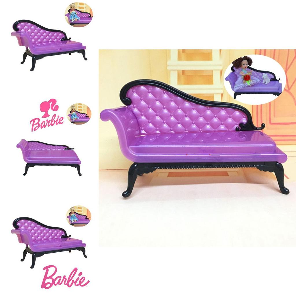 Barbie Doll Sofa Set Plastic Furniture Accessories For Dollhouse Diy Home Play Toy