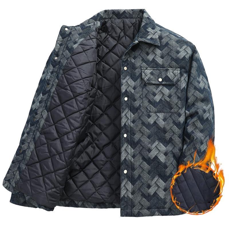 Мужские зимние теплые куртки-бомберы стеганые повседневные легкие ветрозащитные пальто с карманами на пуговицах рабочая куртка для мужчин толстая термическая куртка карго