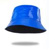 Cappello a secchiello in ecopelle da donna Reversibile in PU Cappello da sole Moda Autunno Impermeabile Cappello da pescatore Cappello a secchiello da sole Reversibile