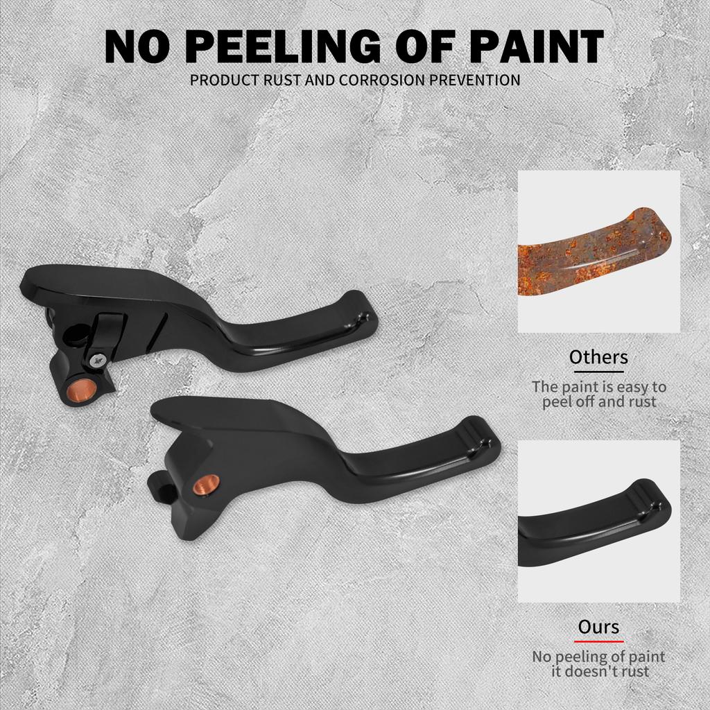 Brake Clutch Levers Motorcycle 3 Fingers Short Hand Levers For Harley Softail Fat Boy FLFB Breakout FXSB Low Rider FXDLS 2018-24