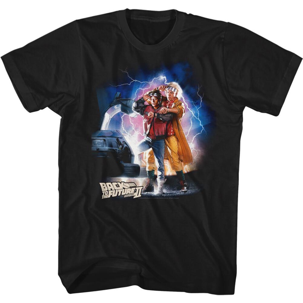 Back To The Future Movie McFly Doc Brown Car Lightning Men T Shirt XXXXL