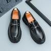Frühling Herbst Freizeit Loafer Neue Runde Spitze Metall Schnalle Dicke Sohle Britischer Stil Oxford Schuhe Designer Business Formell Runde Spitze