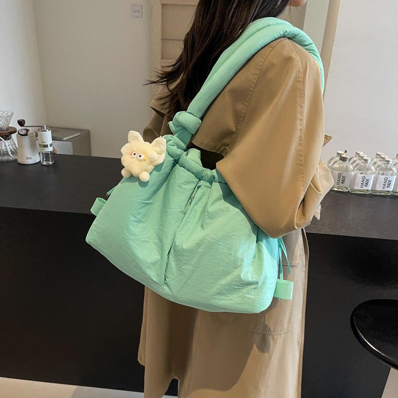 Puffer Tote Bag Lightweight Shoulder Bag Trendy Puffy Handbag Large Capacity Pillow Shopper Bag for Women Work Shopping Travel