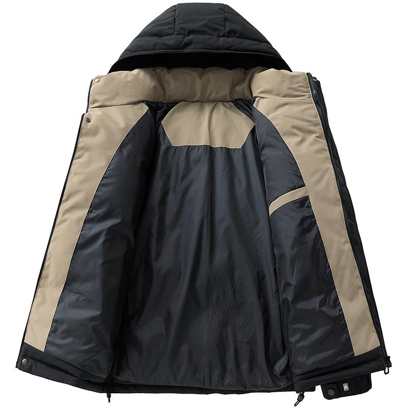 Men's 2025 Thickened Down Cotton Hooded Winter Jacket for Cold Protection Workwear