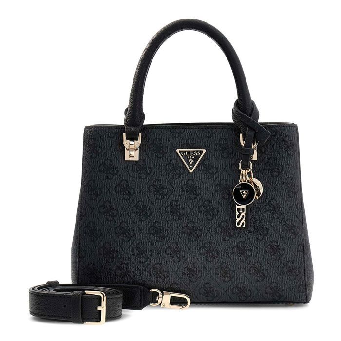 GUESS Dunkelgrau Schwarz Handtasche für Damen - Noelle II Mehrfachfach Umhängetasche S Coal Logo 327669