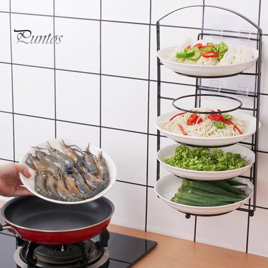 Dish Storage Rack Multi-Layer Design Large Capacity Rustproof Corrosion Resistant Kitchen Countertop Storage Holder Food Preparation Rack