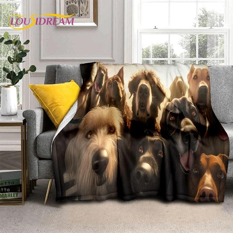 Cute Dog Samoye, Chihuahua, Husky, Koki Cartoon Soft Flannel Blanket for Beds Bedroom Sofa Picnic,Throw Blanket Outdoor Leisure