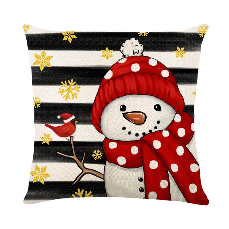 

New Christmas Pillow Cover Printed Pillow Cover Home Sofa Pillow Cover Bedroom Cushion Cover 45 * 45Cm (without pillow core)