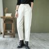 2024 Women's Spring & Autumn Retro Harem Pants, Elastic Waist, Loose Fit, Plus Size, Pure Cotton Carrot Pants