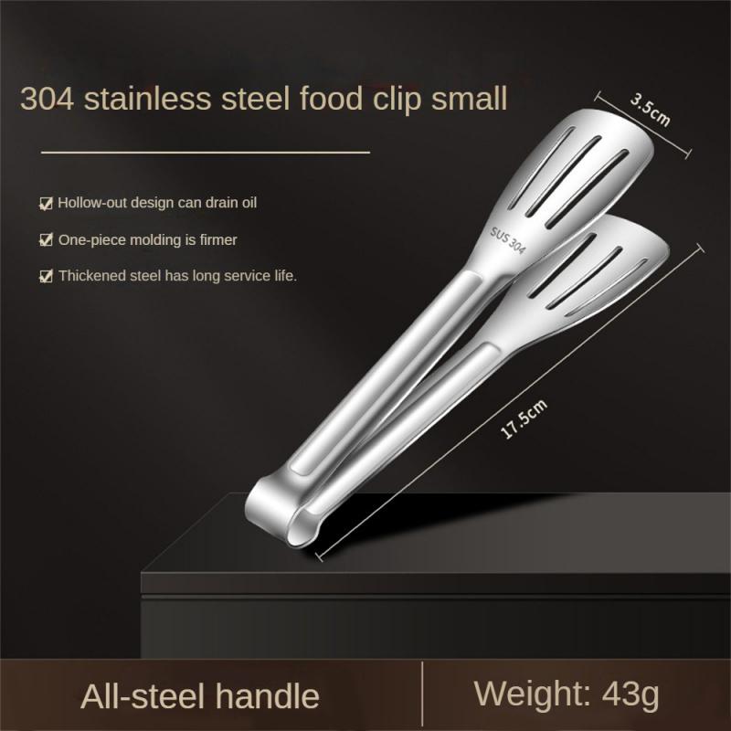 7/9/12inch 304 Stainless Steel Food Clip BBQ Grill Steak Food Clip Silicone Non-slip Handle Bread Tong Party Kitchen Accessories