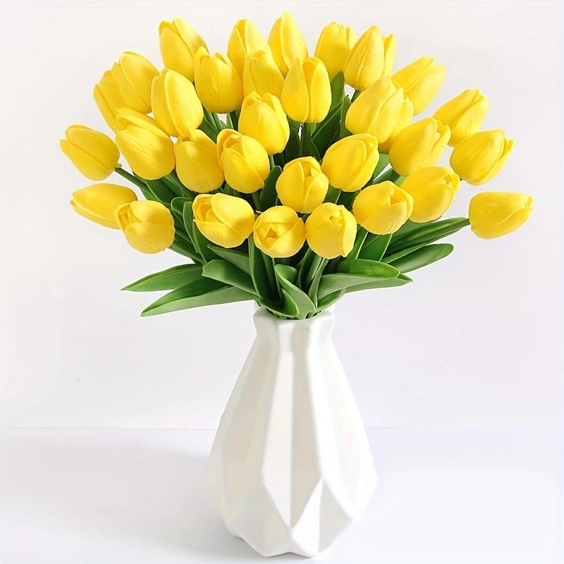 Hoge Kwaliteit PU Tulp Kunstbloemen voor Huis, Hotel, Bruiloft en Fotografie Props - Realistische en Elegante Decoratie