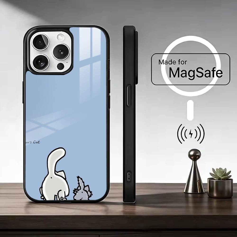 Simons Cat Phone Case For iPhone17,16,15,14,13,12,11 Plus,Pro Max Magnetic For Magsafe Wireless Charging