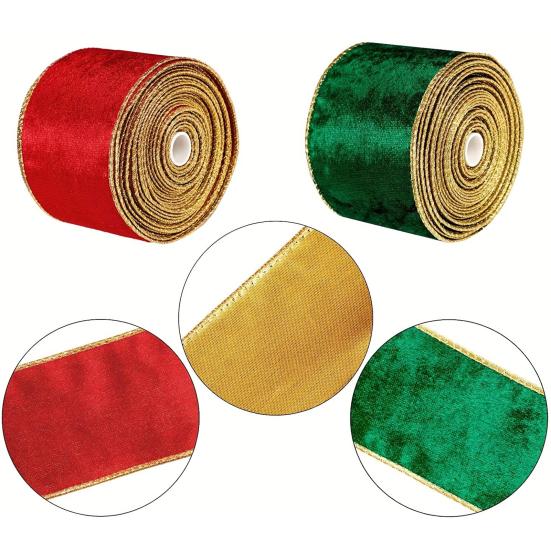 Christmas Ribbon Solid Color Polyester Craft Ribbon for Gift Wrapping Bows