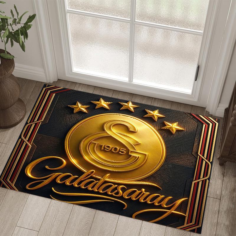 Galatasaray FC Design Crystal Velvet Carpet Cozy Non?Slip Printed Rug For Bedroom Living Room Entrance