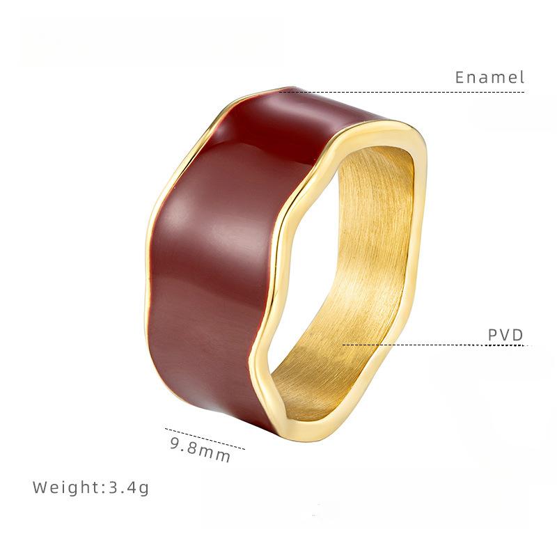 

Новогоднее кольцо-волна из красного масла Анкары, женское модное универсальное кольцо на указательный палец в виде облака, аксессуары с гальваническим покрытием из титановой стали 9