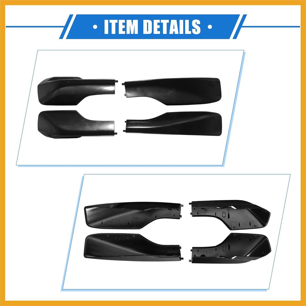 4pcs Car Roof Rack Side Rails End Cover Shell Cap Compatible for Toyota RAV4 2001-2005, Durable Plastic Black Cargo Rack Legs Protection Replacement