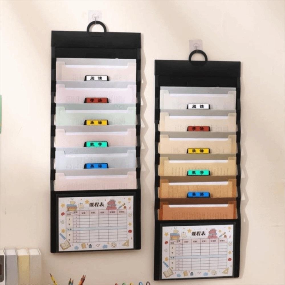 Large Capacity File Organizer 6 Pockets File Storage Bag Portable Hanging File Folders  Office