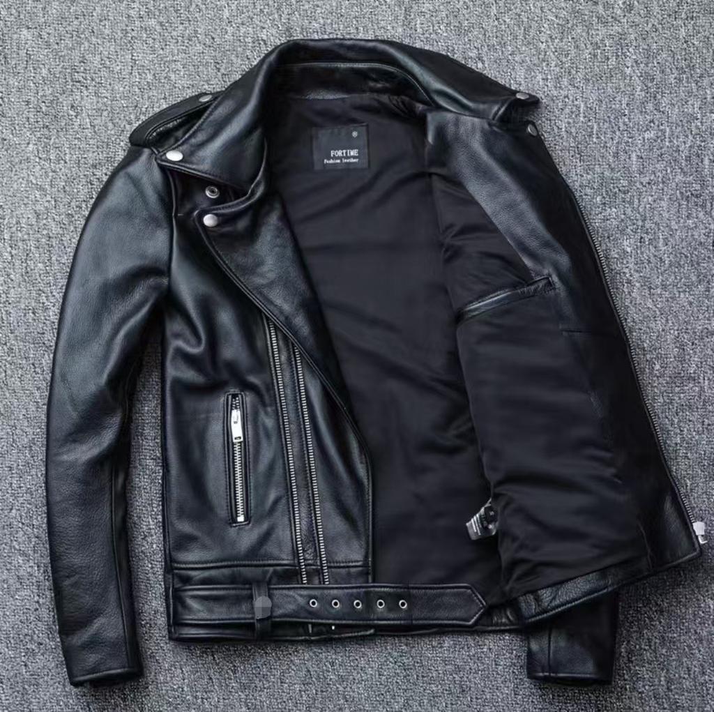Men's PU leather jacket spring and autumn new locomotive style stand-up collar zipper slim jacket fashion trend retro wallet