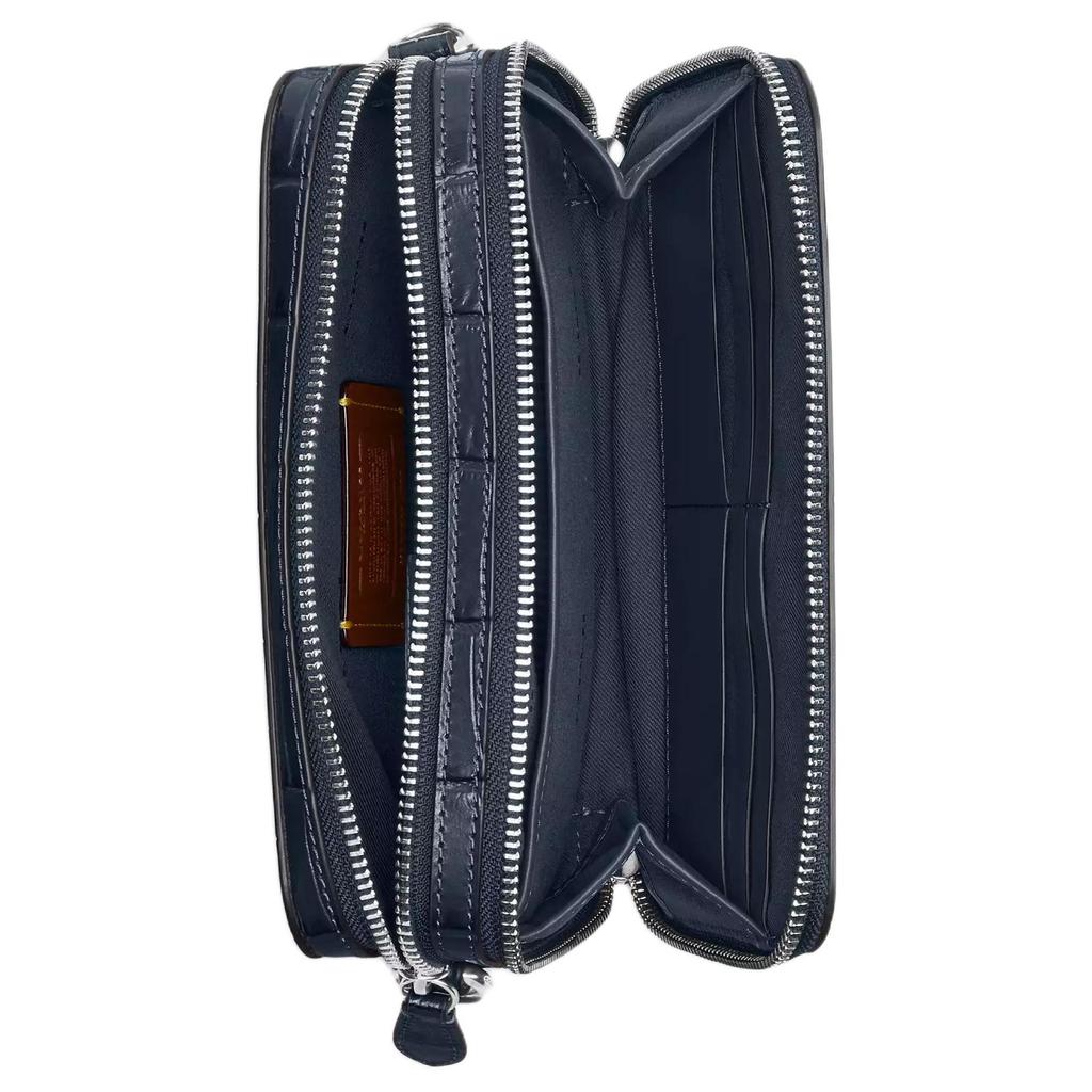 Coach Charter 19 Zipper Closure Detachable Shoulder Strap Crocodile Pattern Embossed Leather Messenger Bag Men Bags Deep-Navy CW431-DNA