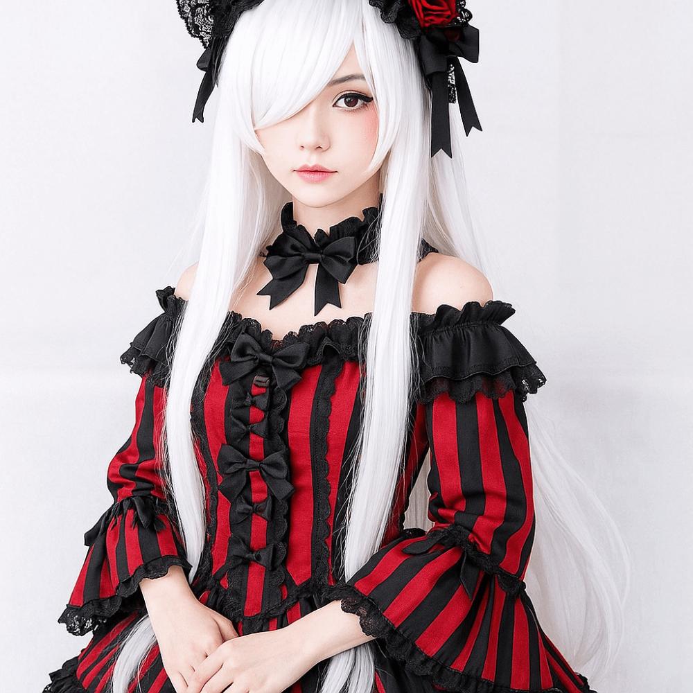 Heat Resistance Long Synthetic Hair 80cm Anime Straight Hairpiece Halloween Cosplay Wigs  Costume