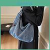 Borsa Tote in Denim Streetwear per Donna Grande Materiale Morbido Con Tasca Esterna