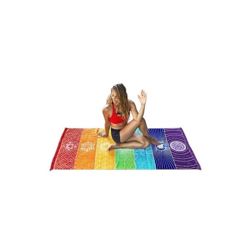 Towel Chakra Summer Wall Mandala Tapestry Rainbow Stripes Grassland Towel Beach