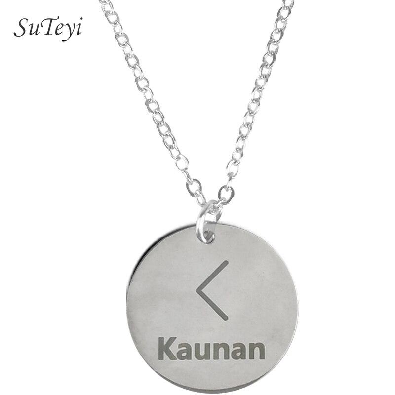 New Style 25 Style Rune Letters Viking Necklaces & Pendants Stainless Steel Material Statement Necklace Women Jewelry
