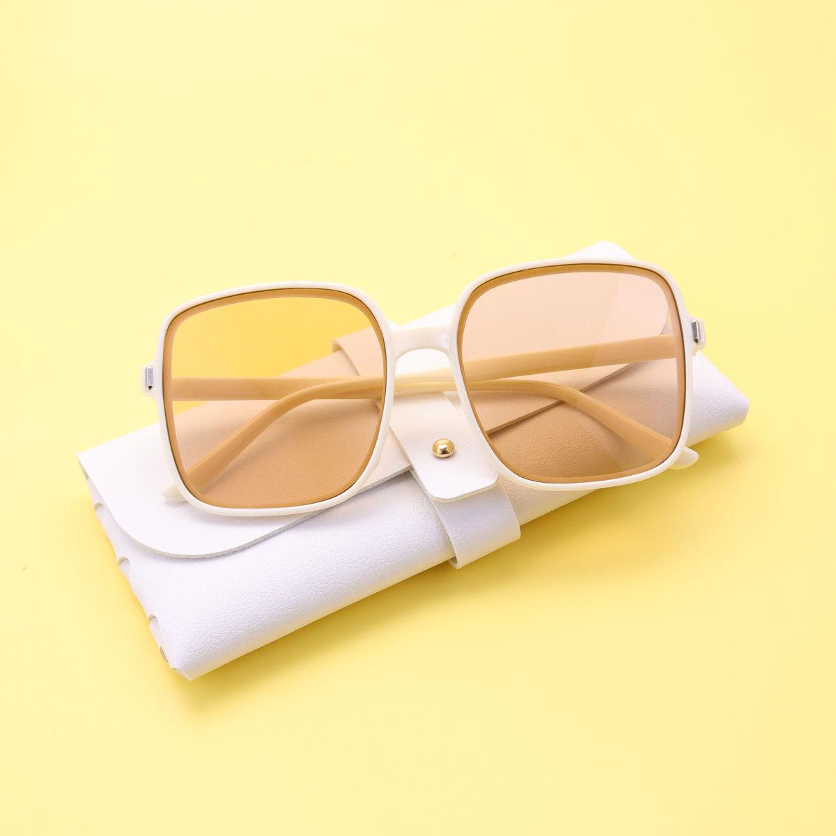 

New Vintage Brand Sunglasses Large Square Frame Glasses Personalized Colorful Sun Glasses Women Trend Glasses Uv400 Eyewear As shown