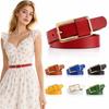 Metal Buckle Genuine Leather Belt Versatile Thin Leather Belt Trendy Pin Buckle Belt  For Women