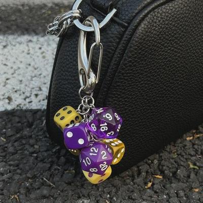 Ainworth Nische Lila-Gold Würfel Anhänger & DIY Schlüsselanhänger Hüftschmuck