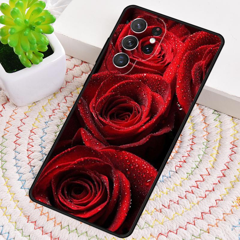 Elegant Vintage Floral Rose Phone Case for Samsung Galaxy Note 10 Pro S26 Ultra S23 S24 FE S25 S21 S22 PLUS Shockproof Cove
