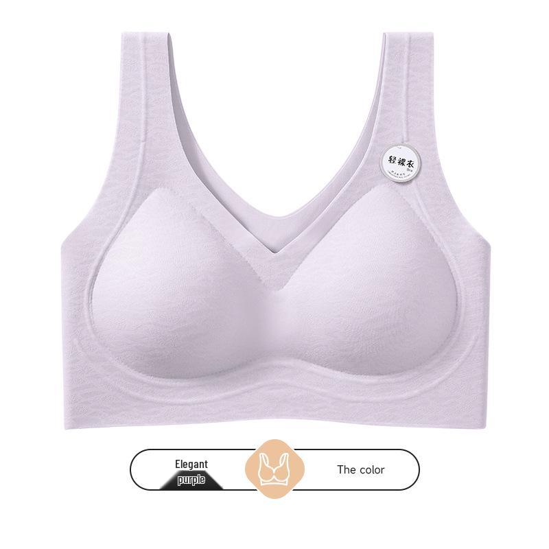 Vcteorai Plus Size Seamless Anti-Sagging Sports Vest for Women - Soft Support & Lift 3XL (70-80kg) светло-фиолетовый