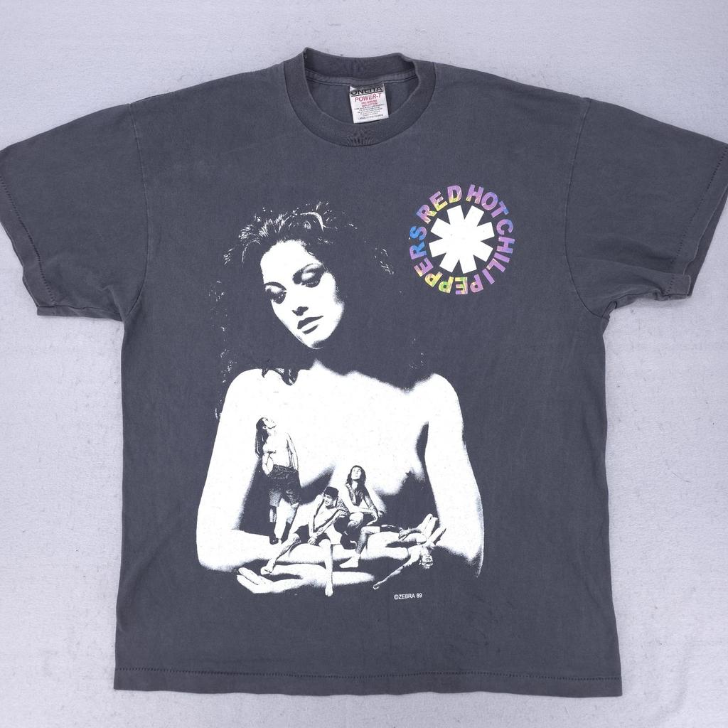 Vintage Red Hot Chili Peppers T-Shirt Mens Large Black Mothers Milk REPRINT 90s