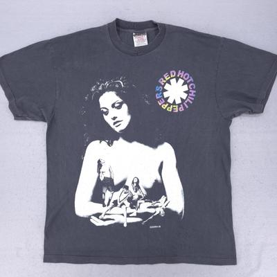 Vintage Red Hot Chili Peppers T-Shirt Herren L Schwarz Mothers Milk REPRINT 90er