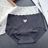 Women's Spring and Summer Love Ice Silk Without Trace Wavy Waist Underwear