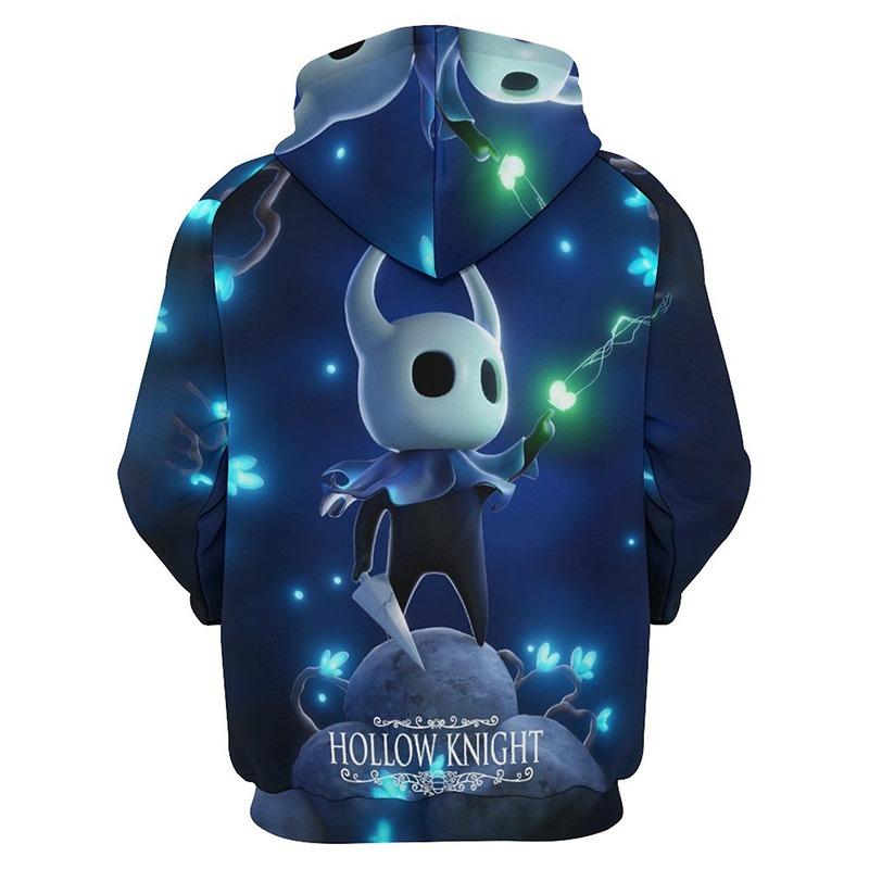 Cartoon Anime Game Pattern Men's Hoodie Hollow Knight Clothing 3D Printing Outdoor Sports Shirt Fashion Oversized Top Kids Clothes