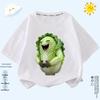 Kids' Smiling Cabbage Short Sleeve T-shirt - Fun Veggie Print, Lightweight, Unisex